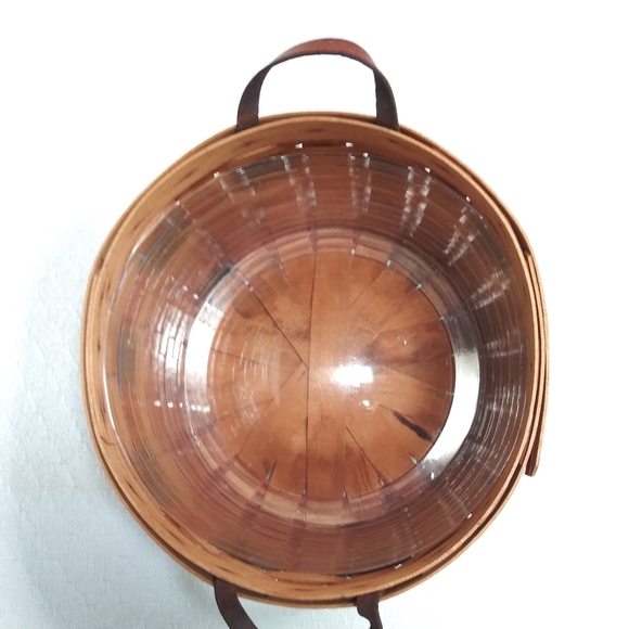 Longaberger Basket Handwoven w/ Leather Handles - Picture 6 of 8